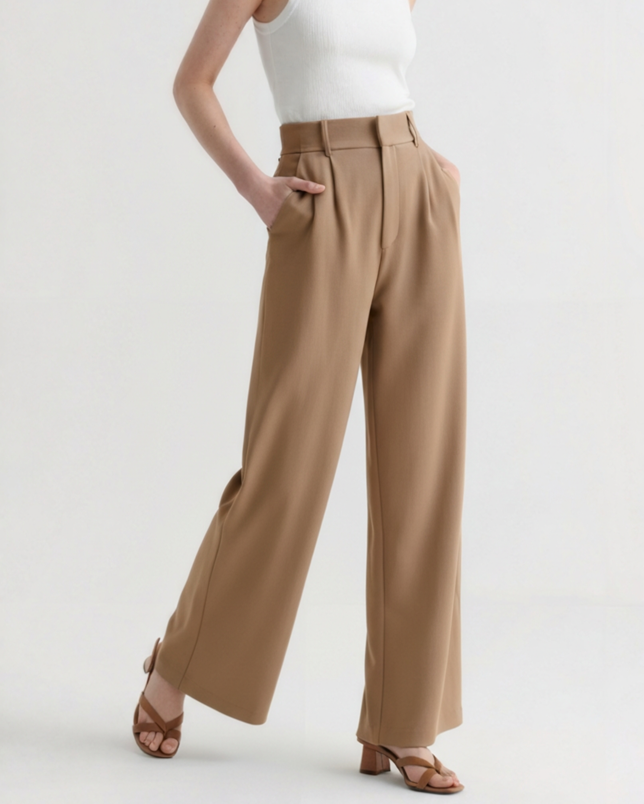Valentina | Pantaloni Donna a Gamba Larga, Pantaloni Sartoriali a Vita Alta Old Money