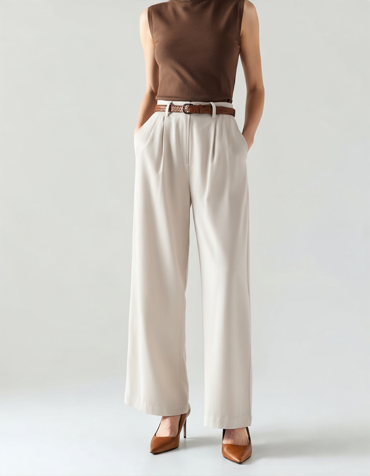 Giulia | Pantaloni Capri Donna, Pantaloni a Vita Alta Eleganti Old Money