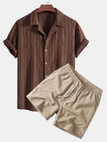 Set blouse en pantalon in warme old money-tinten