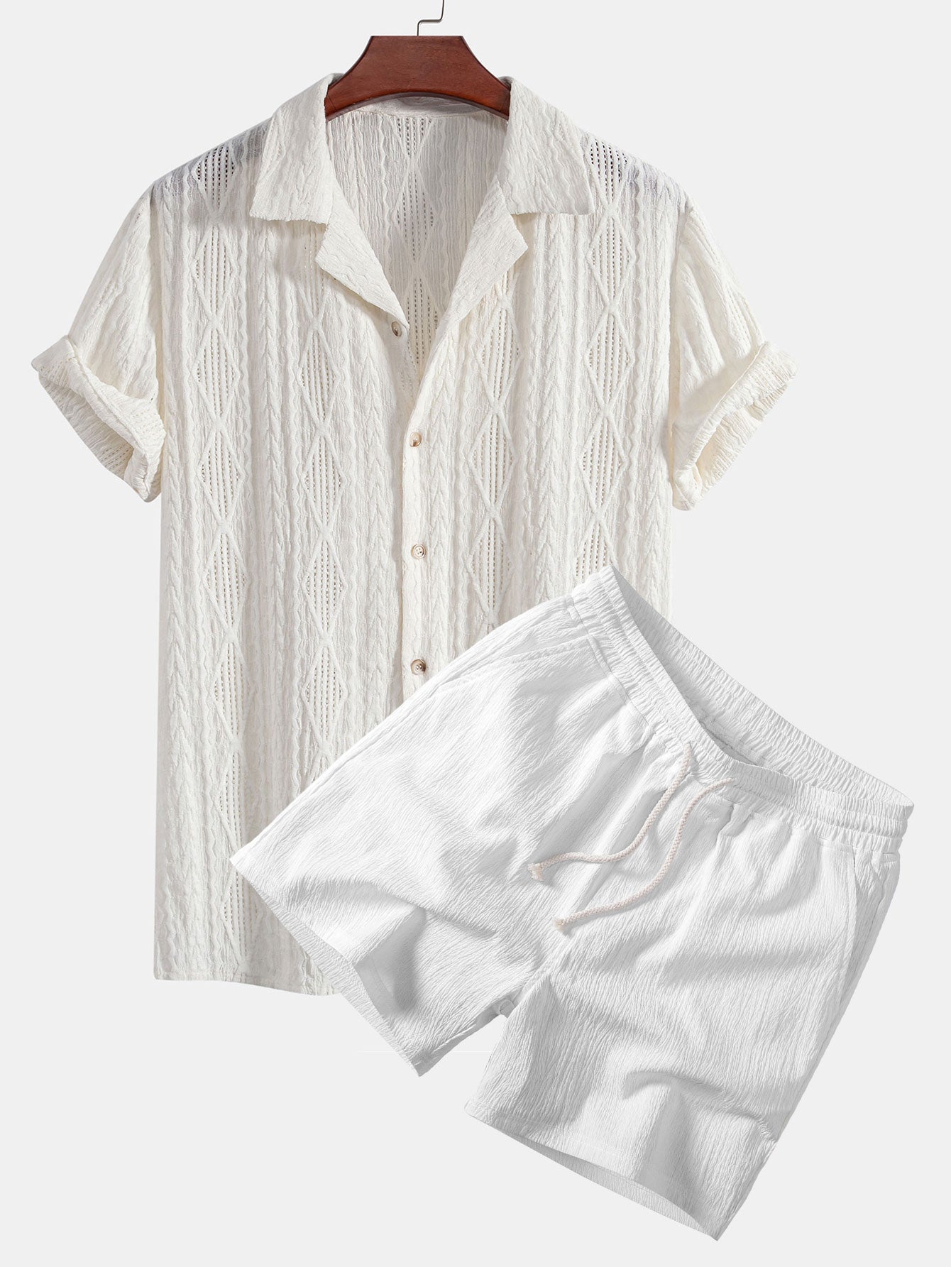 Set blouse en pantalon in warme old money-tinten
