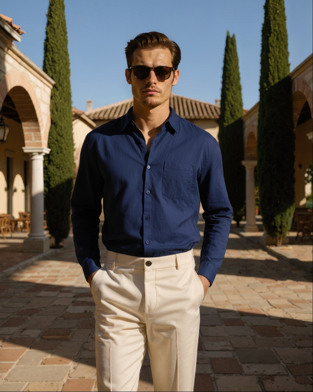 Lorenzo | Camicia Uomo in 100% Lino, Camicia Estiva Traspirante Old Money