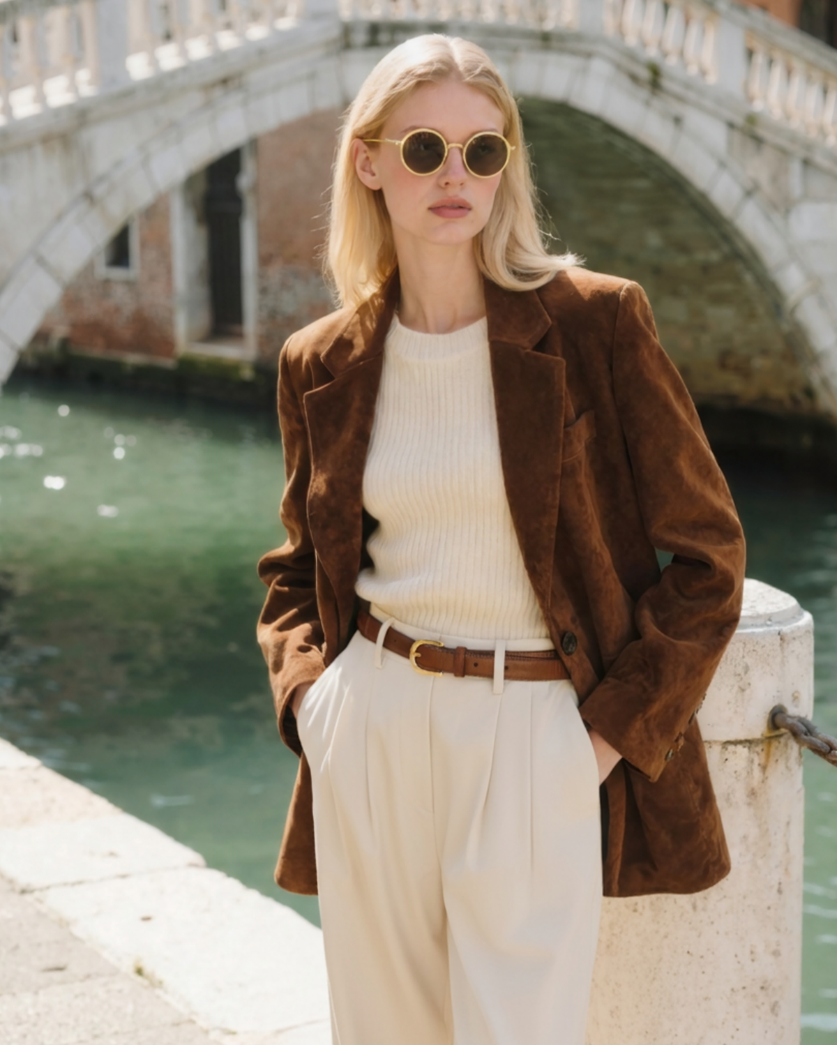 Giulia | Pantaloni Capri Donna, Pantaloni a Vita Alta Eleganti Old Money