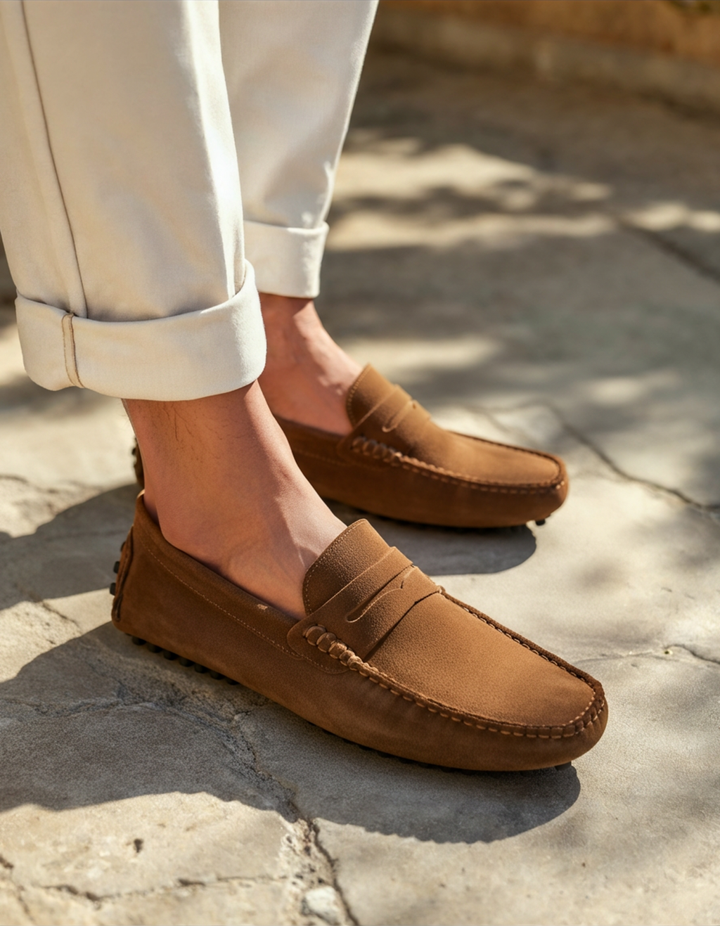Giulio | Mocassini Driver Uomo in Camoscio, Scarpe Slip-On Casual Old Money