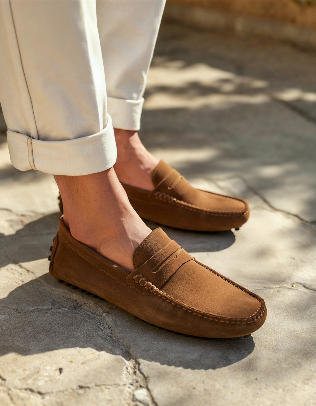Giulio | Mocassini Driver Uomo in Camoscio, Scarpe Slip-On Casual Old Money