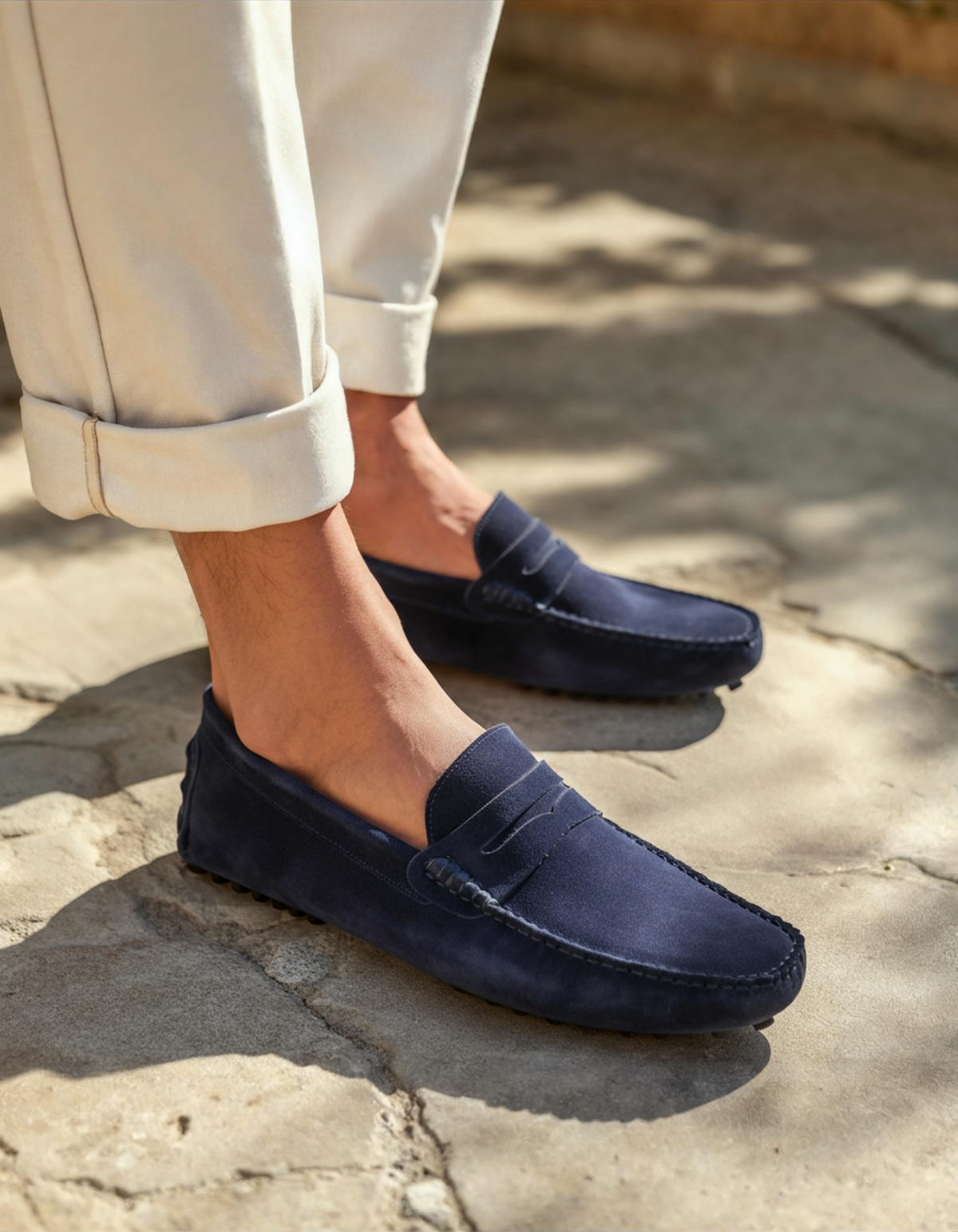 Giulio | Mocassini Driver Uomo in Camoscio, Scarpe Slip-On Casual Old Money