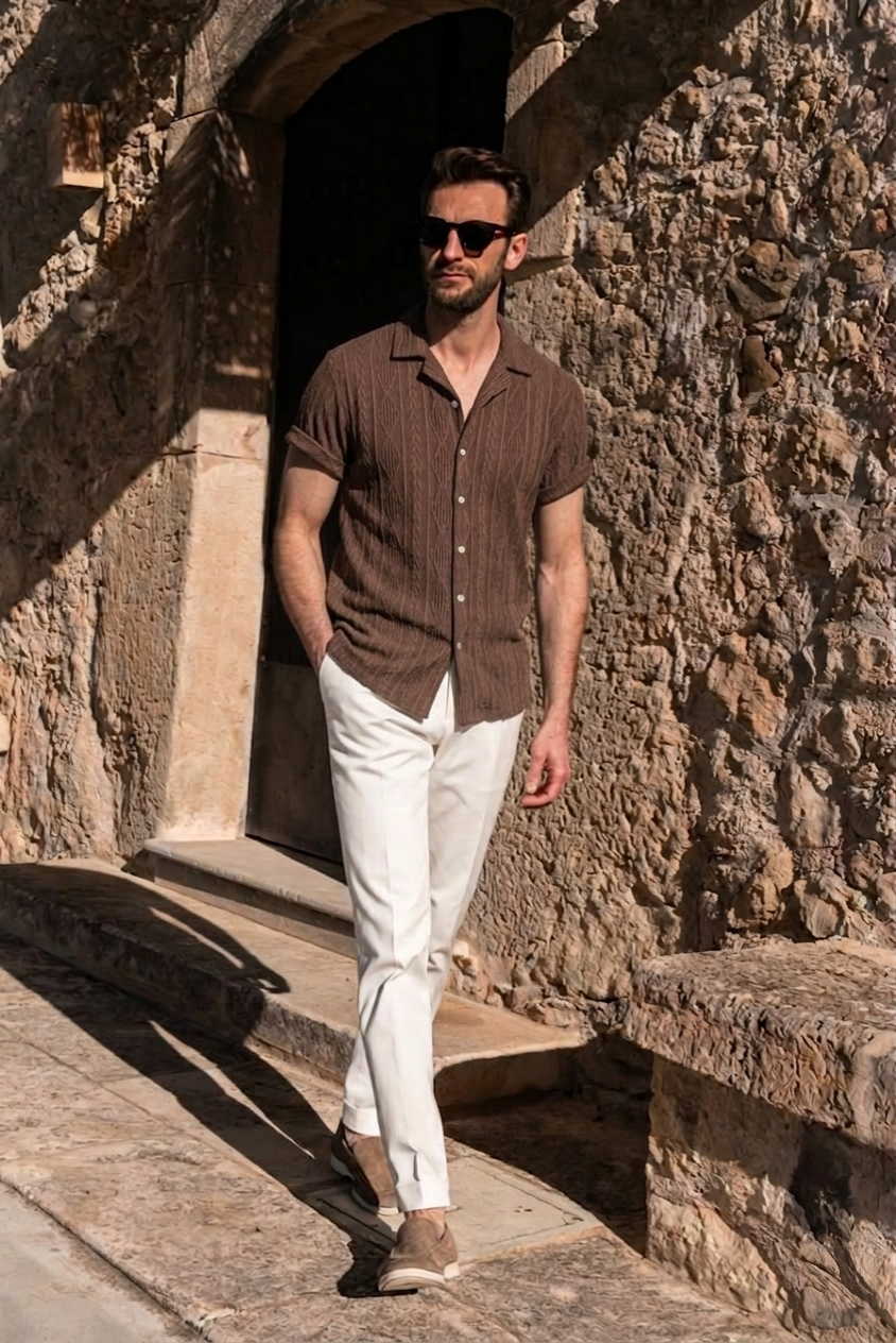 Set Resort Camicia e Pantalone Coordinato Old Money