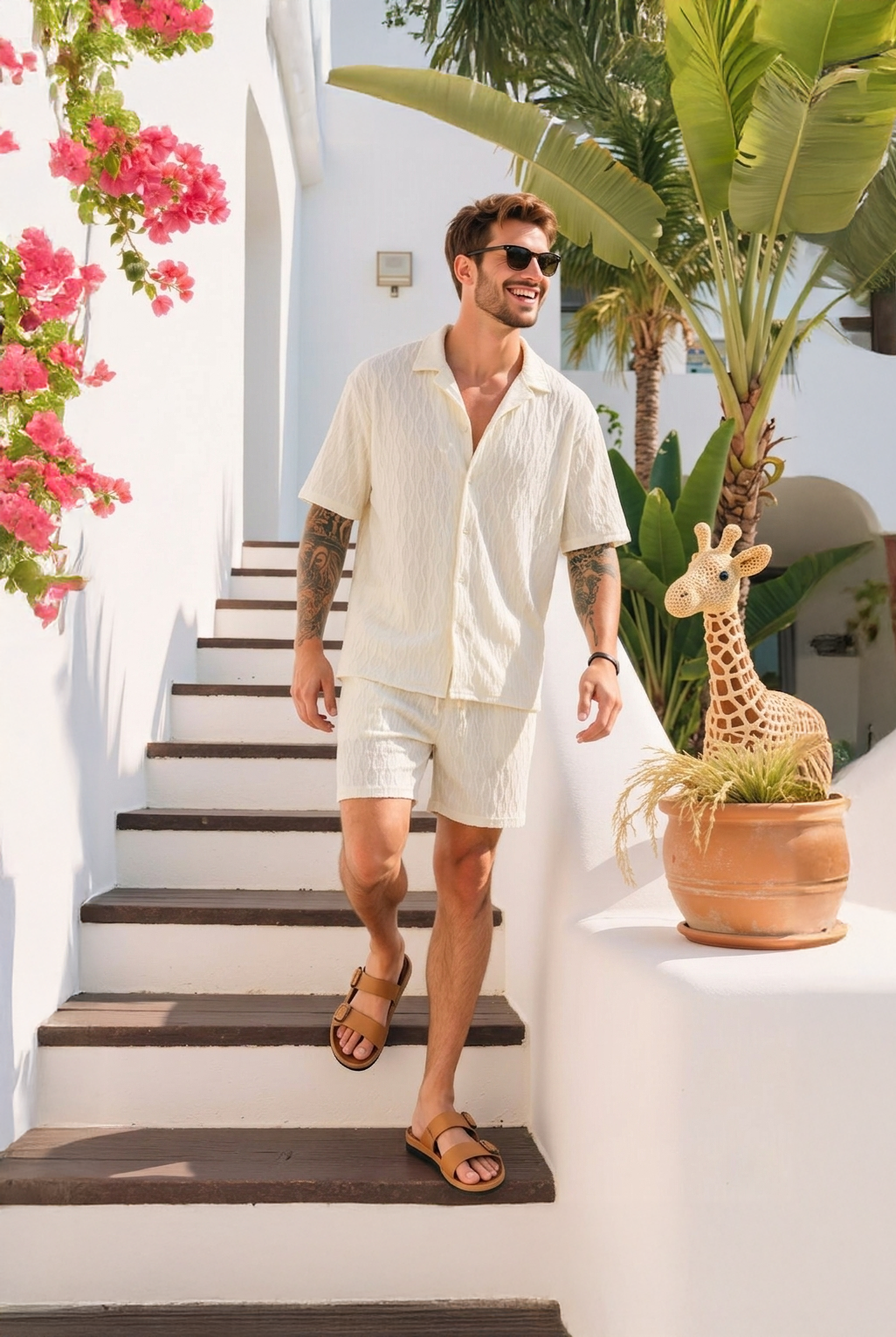 Set Camicia e Shorts Stampati Old Money