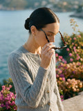 Maglione a Bottoni con Trecce in Lana Old Money