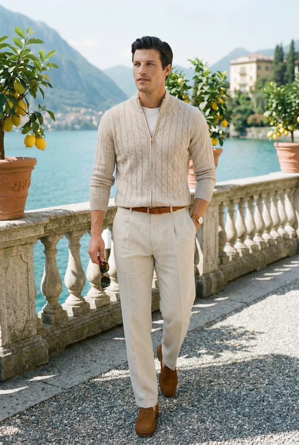 Cardigan Slim Fit a Trecce Old Money