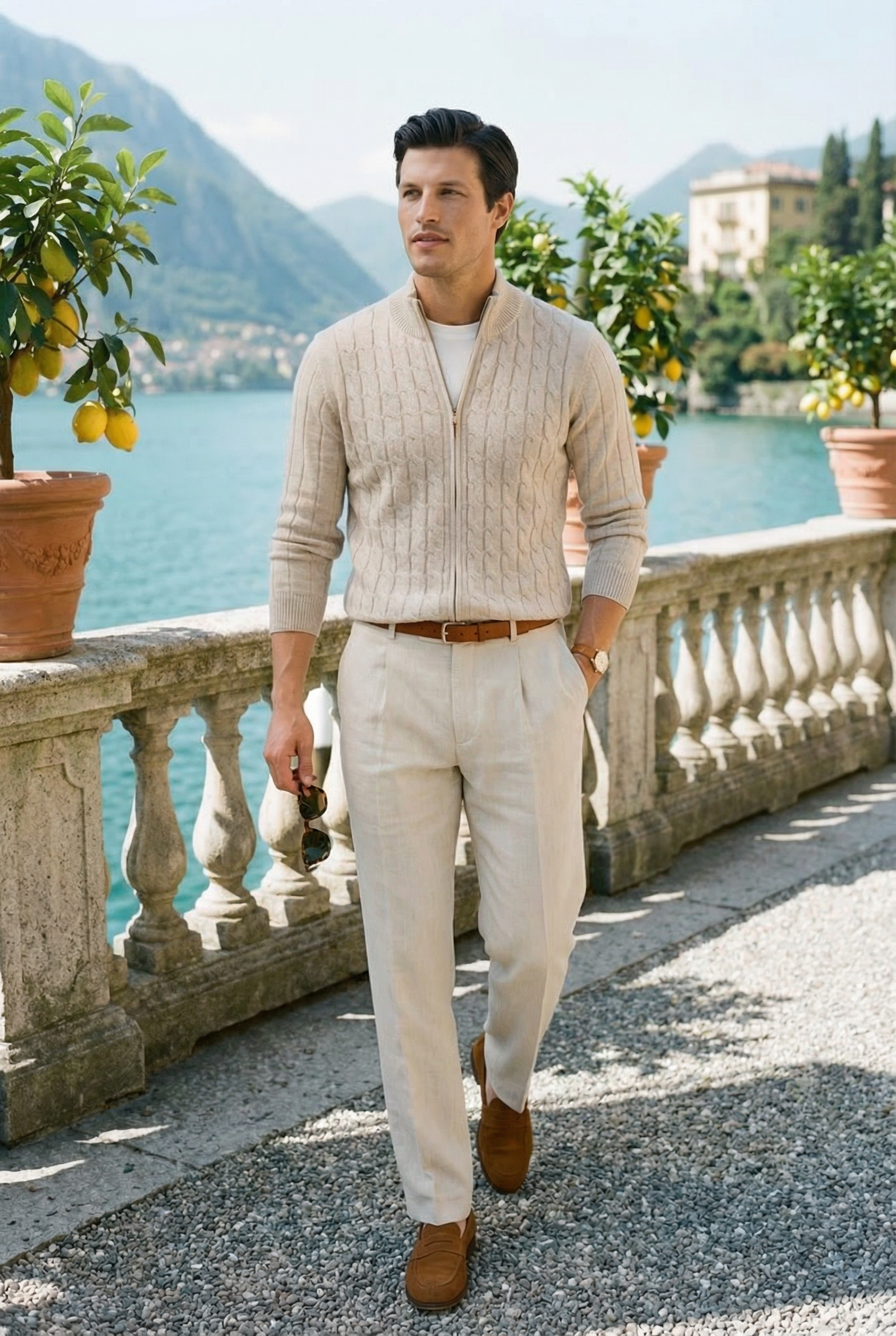 Cardigan Slim Fit a Trecce Old Money