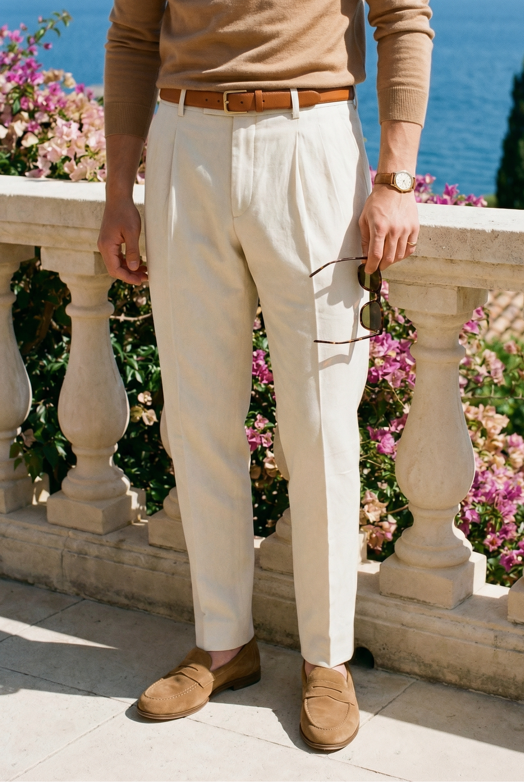 Premium Linnen Broek Met Hoge Taille Old Money