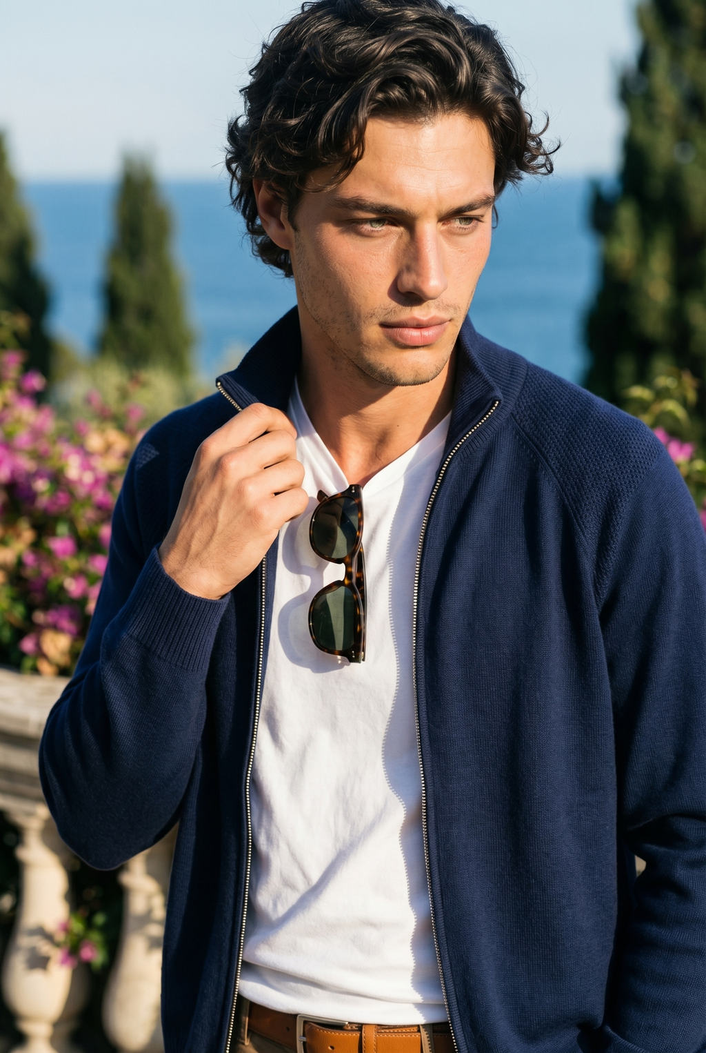 Aansluitend vest van 100% wol in Old Money-stijl