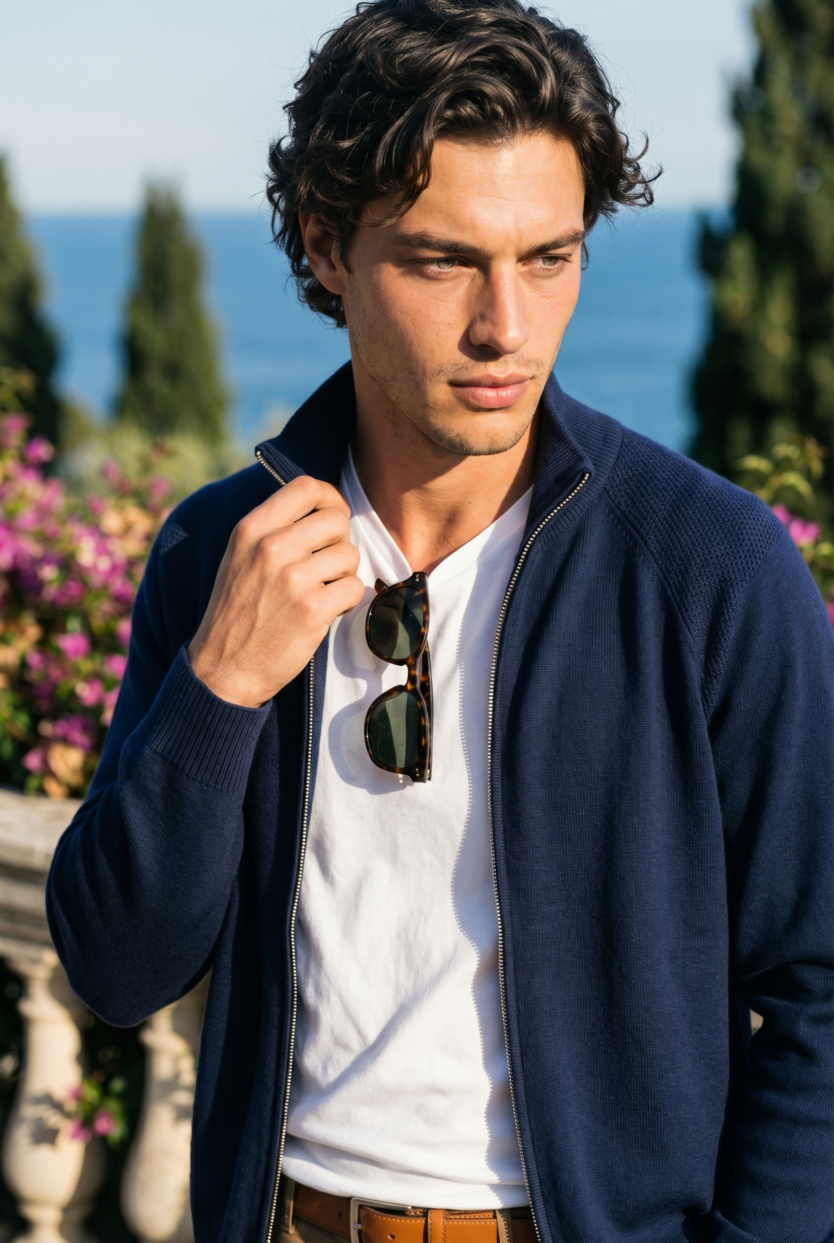 Aansluitend vest van 100% wol in Old Money-stijl