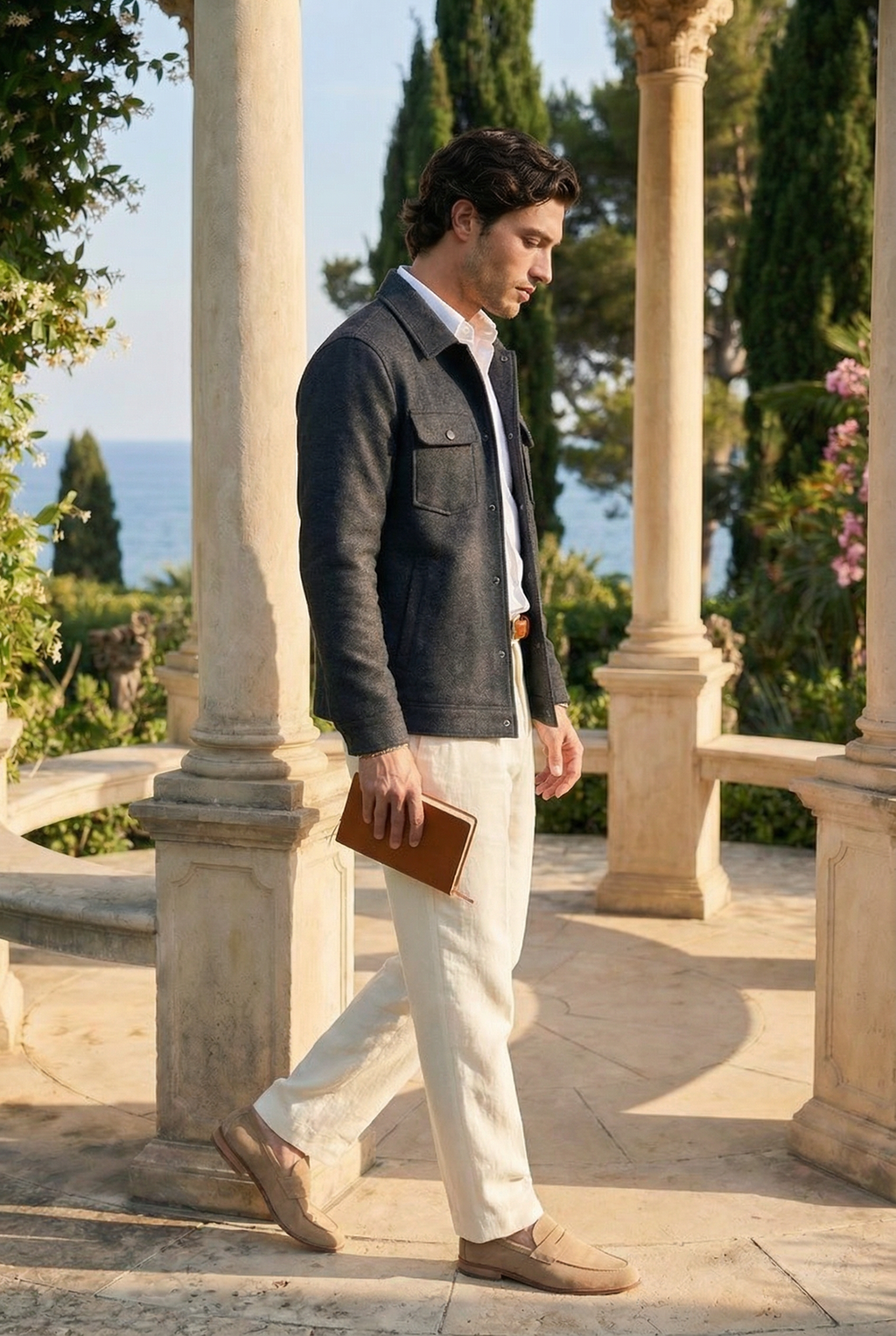 Giacca Classica Nero in Misto Lana con Tasche