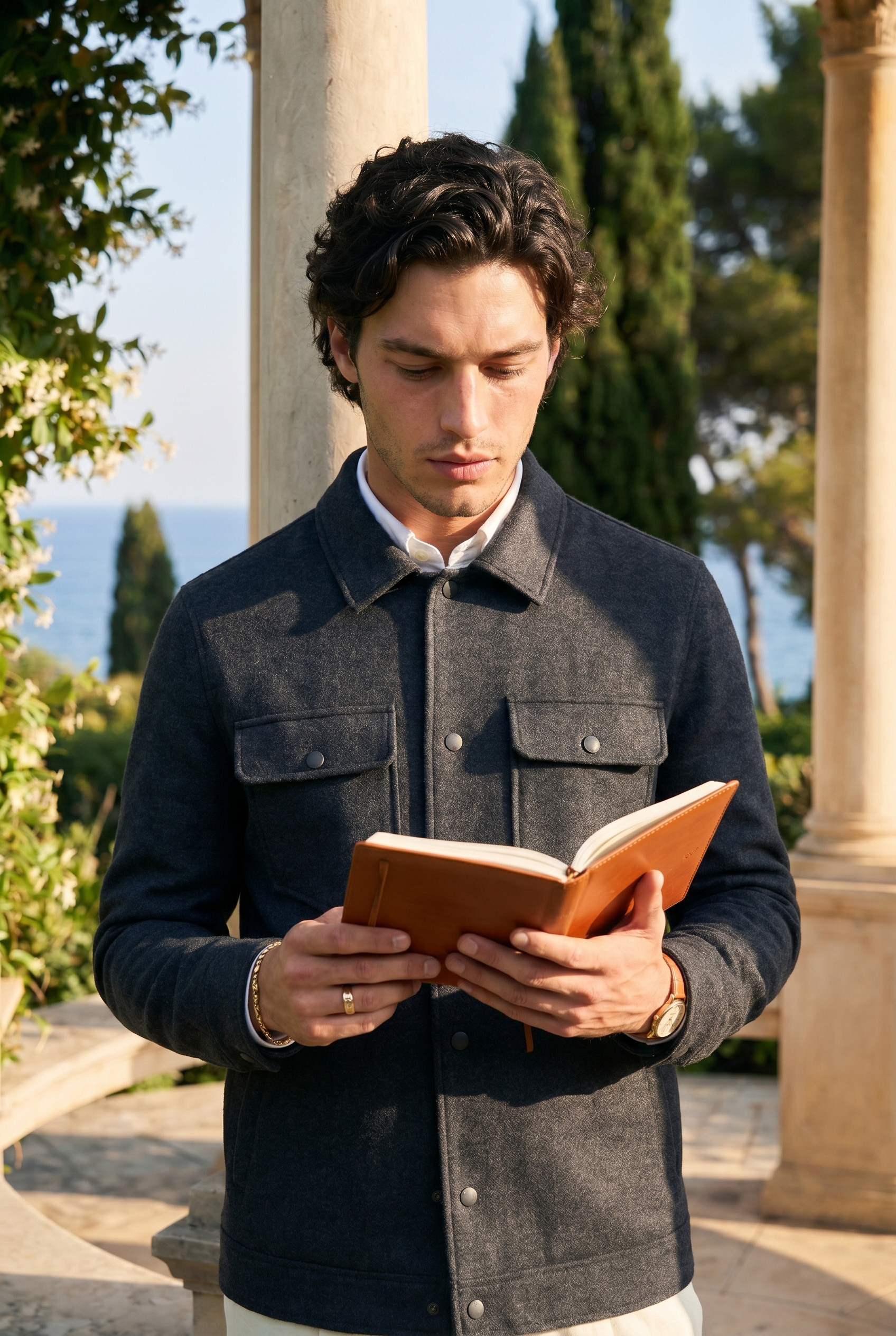 Giacca Classica Nero in Misto Lana con Tasche