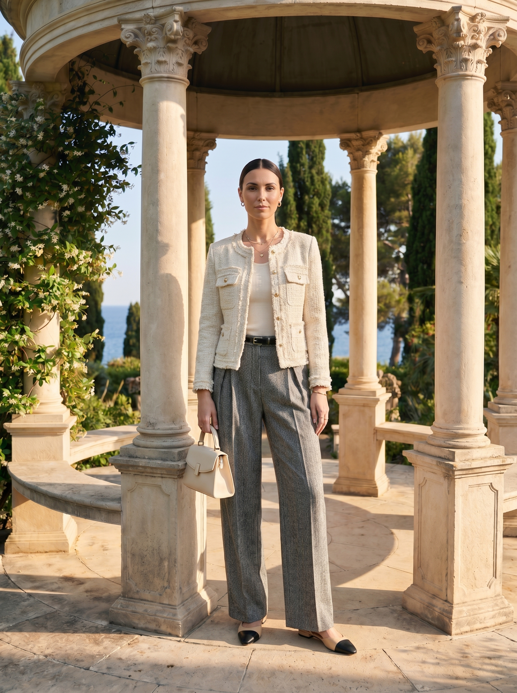 Europese Tweed Blazer Quiet Luxury