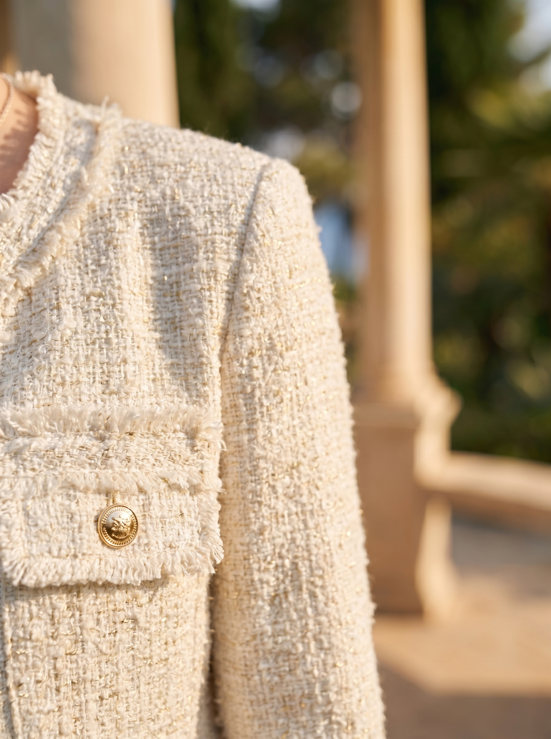 Europese Tweed Blazer Quiet Luxury