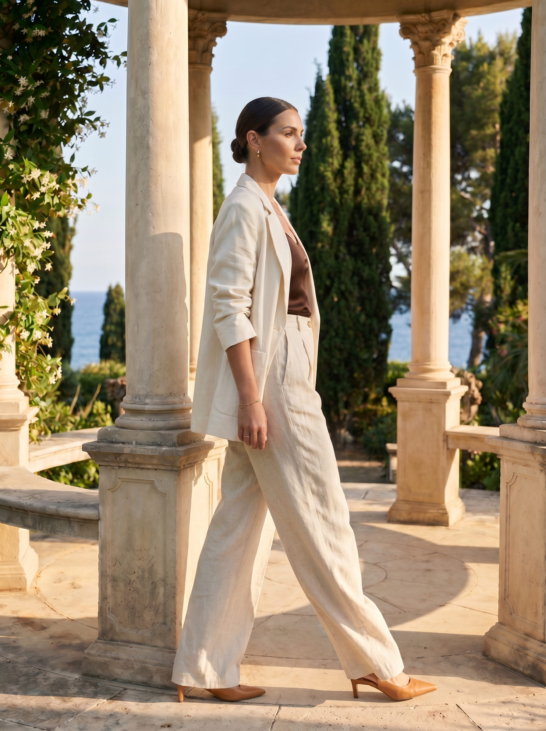 Linnen Broek met Luxe Casual Knopen