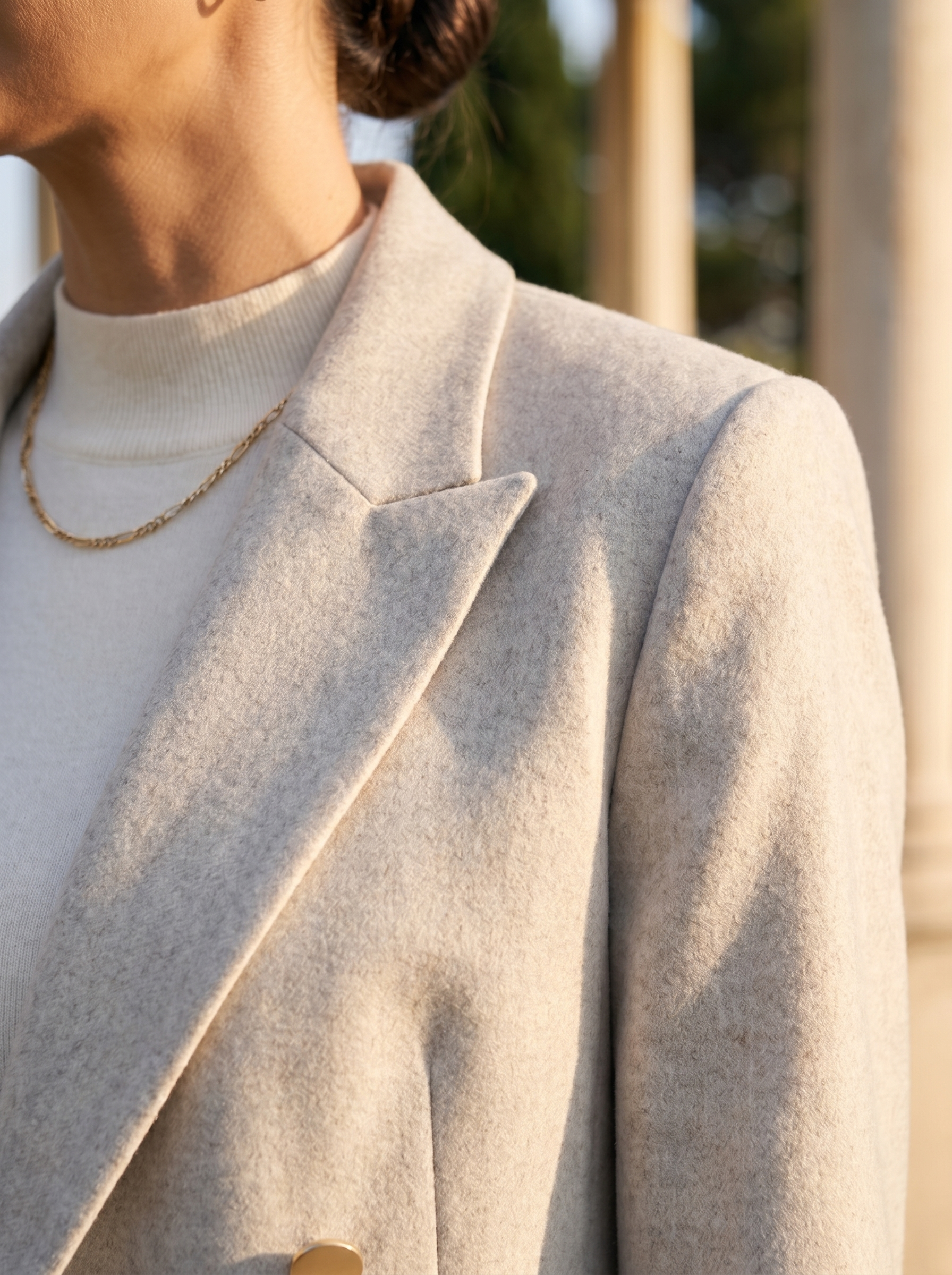 Grijze Geruite Vintage Blazer met Elegante Knopen