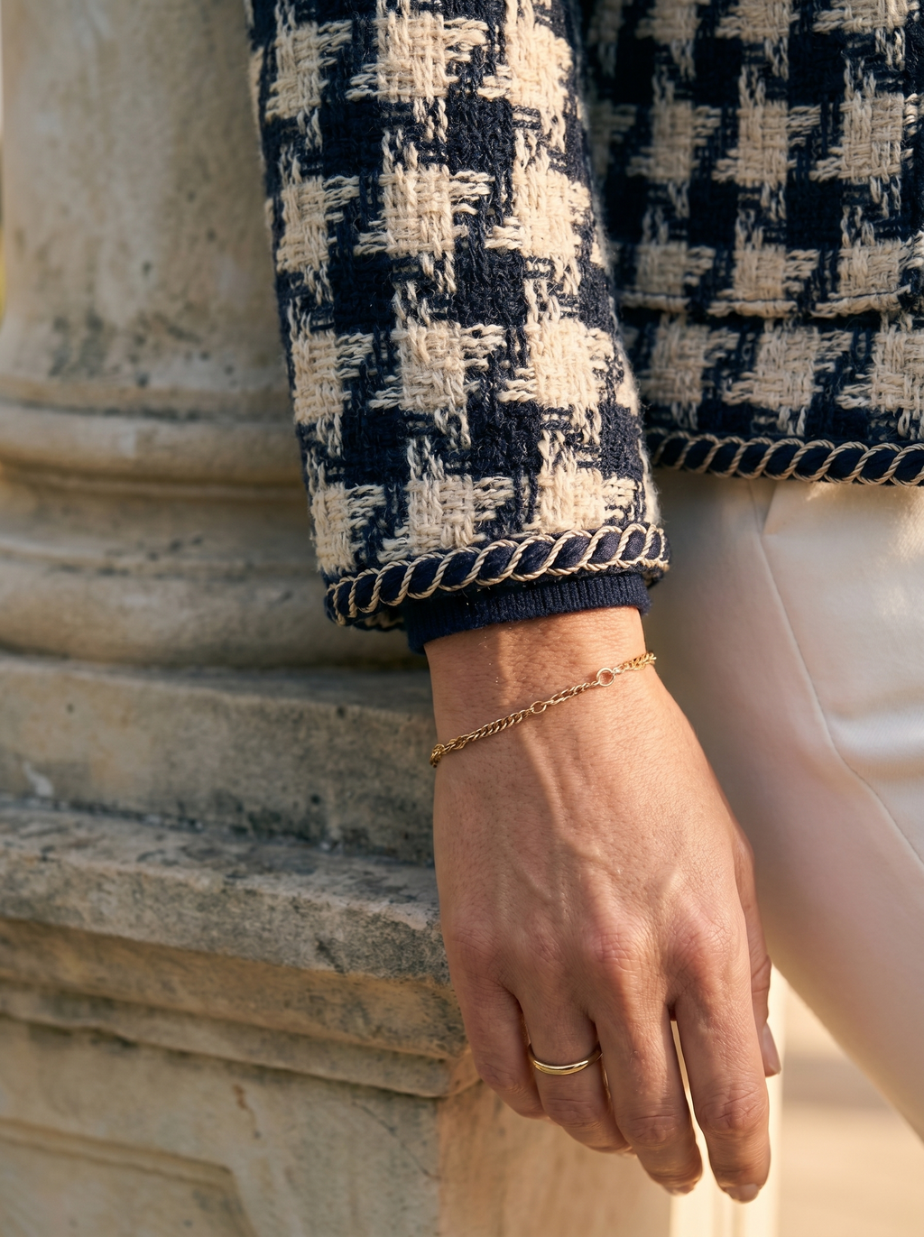Formele Elegante Blazer met Pied-de-Poule-Patroon