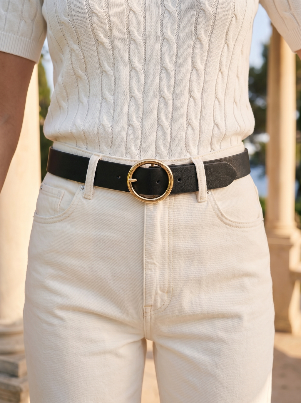 Premium denim broek met elegante zakken
