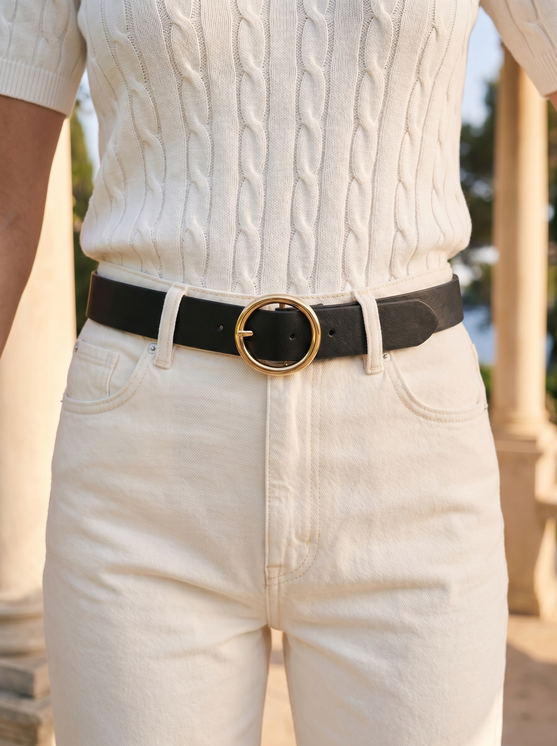 Premium denim broek met elegante zakken