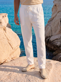 Pantaloni Casual con Coulisse in Lino Old Money