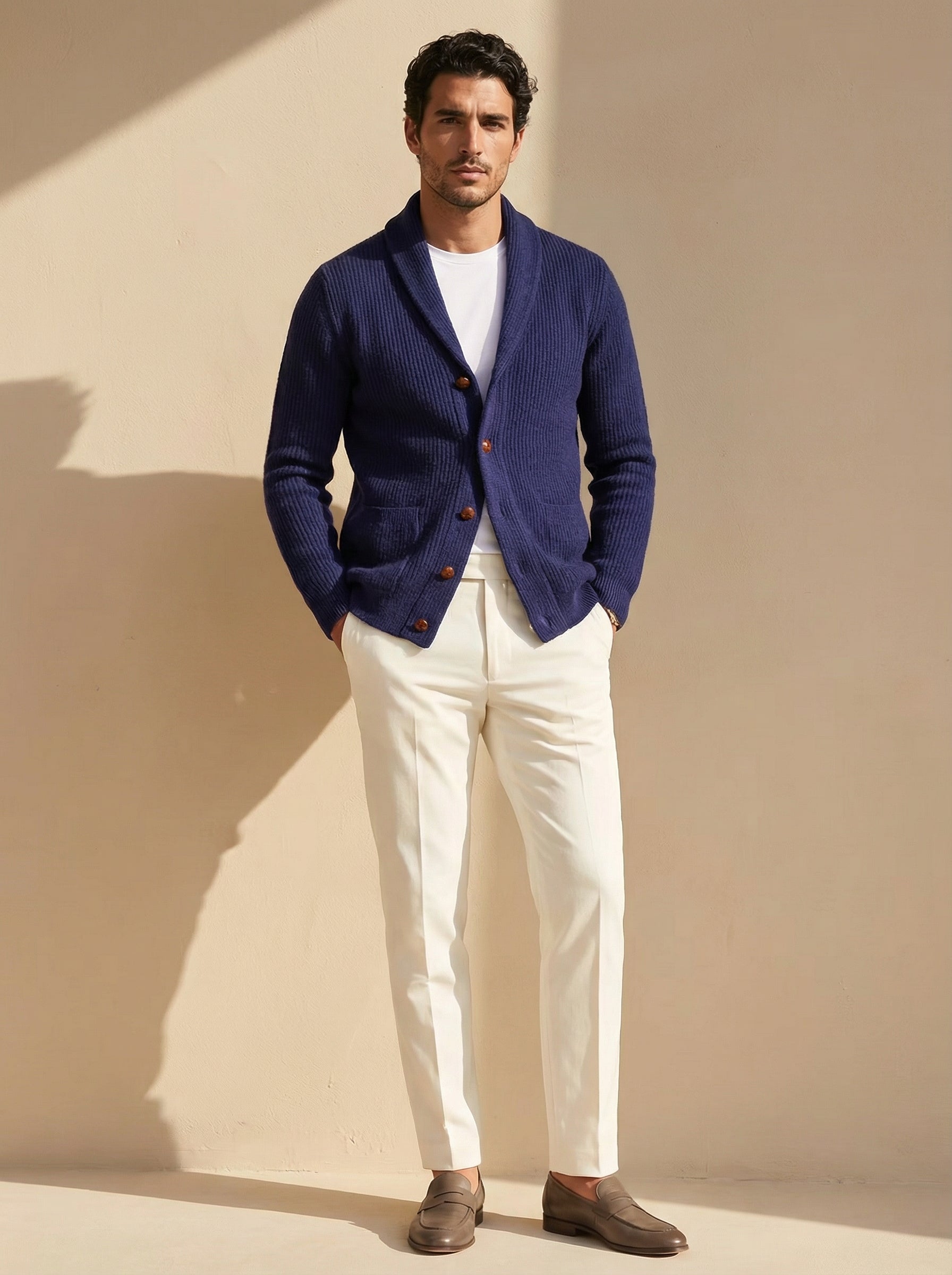 Cardigan met sjaalkraag voor outdooractiviteiten - Smart Luxury