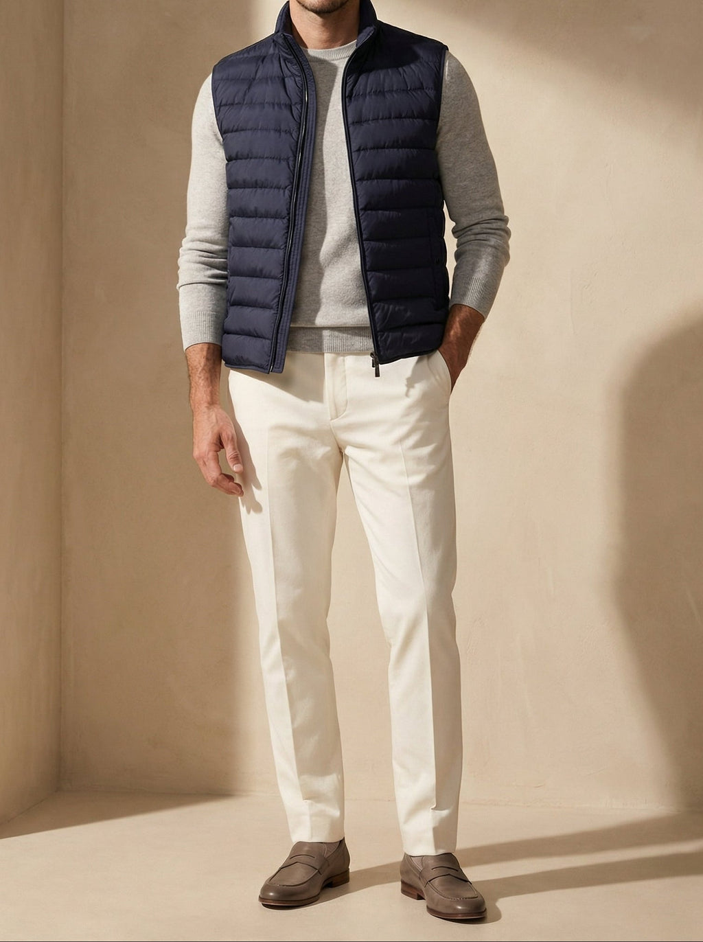 Mouwloos vest met rits Quiet Luxury