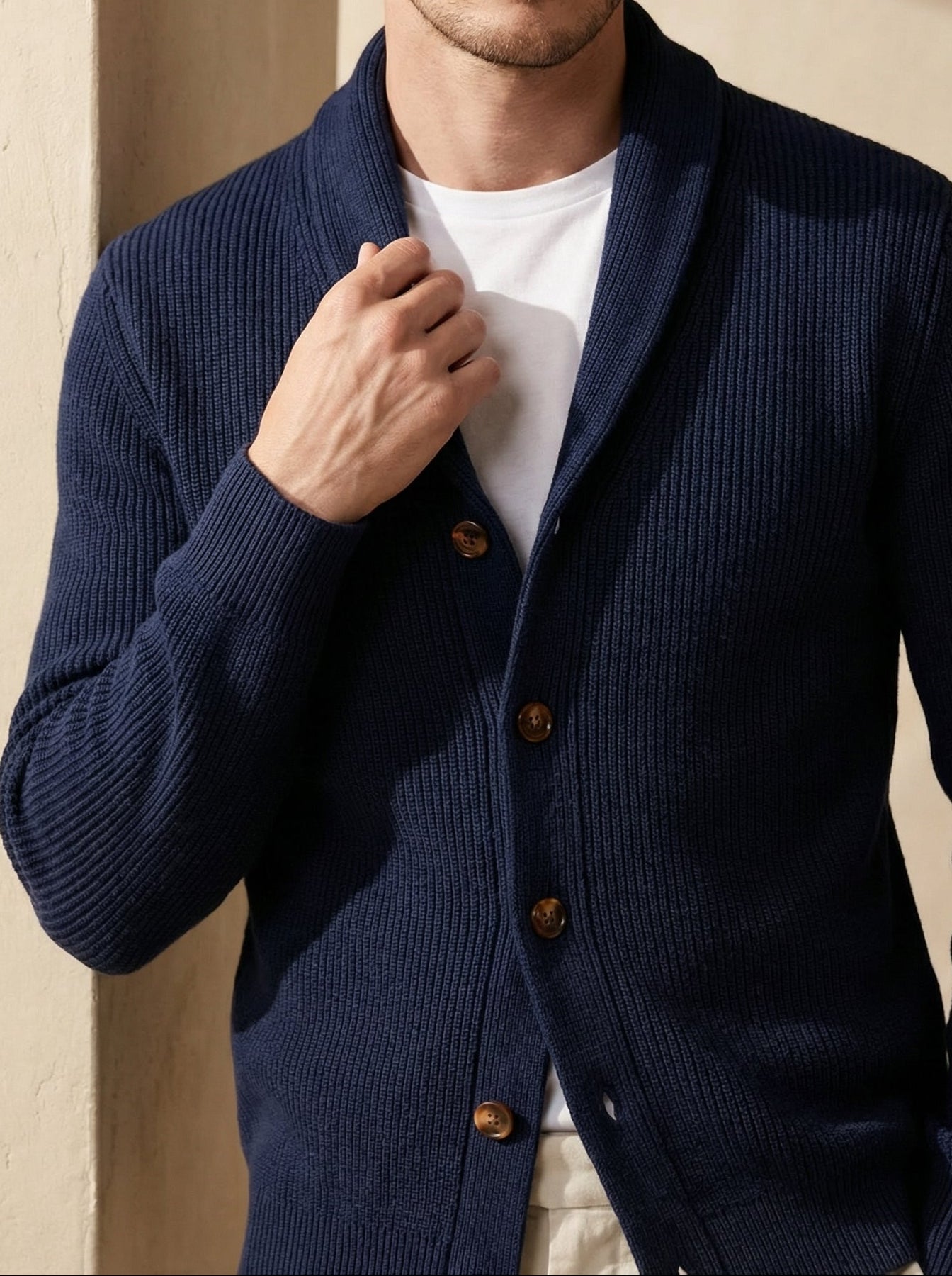 Cardigan met sjaalkraag voor outdooractiviteiten - Smart Luxury