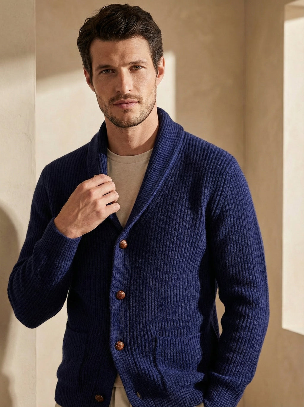 Cardigan met sjaalkraag voor outdooractiviteiten - Smart Luxury