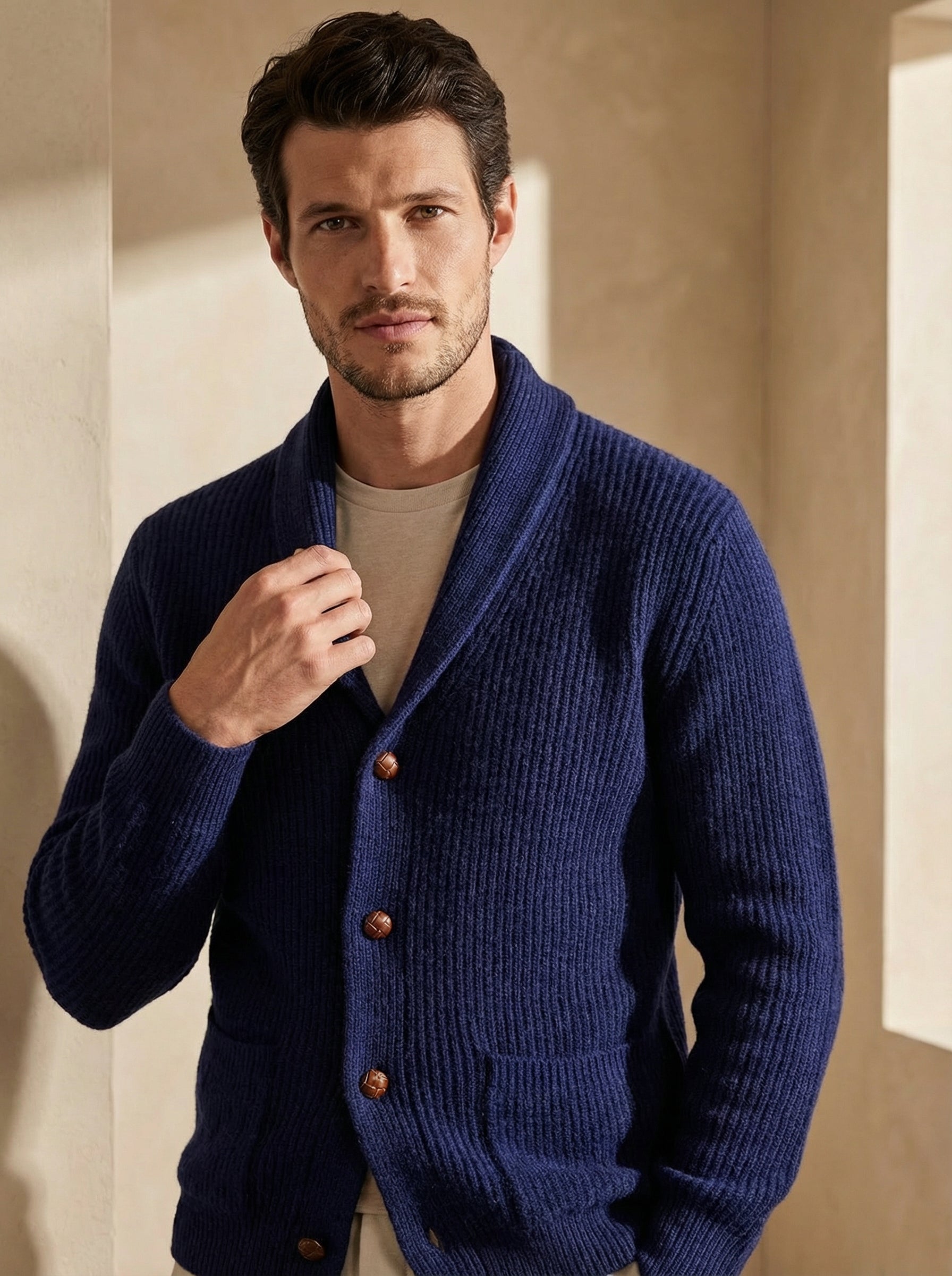 Cardigan met sjaalkraag voor outdooractiviteiten - Smart Luxury
