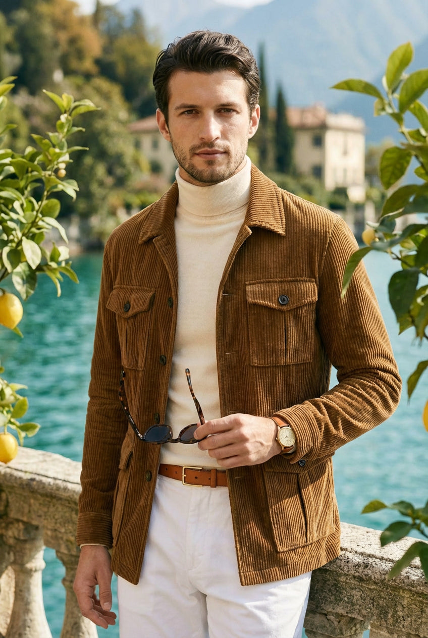 Luxe Italiaanse Slim Fit Jachtjas