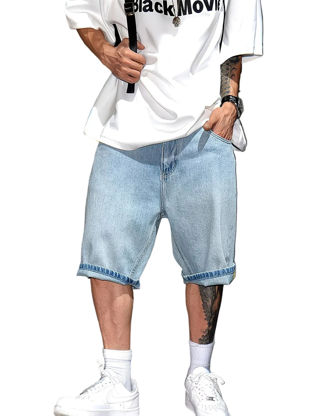 Shorts a Gamba Larga Lunghezza al Ginocchio vista frontale