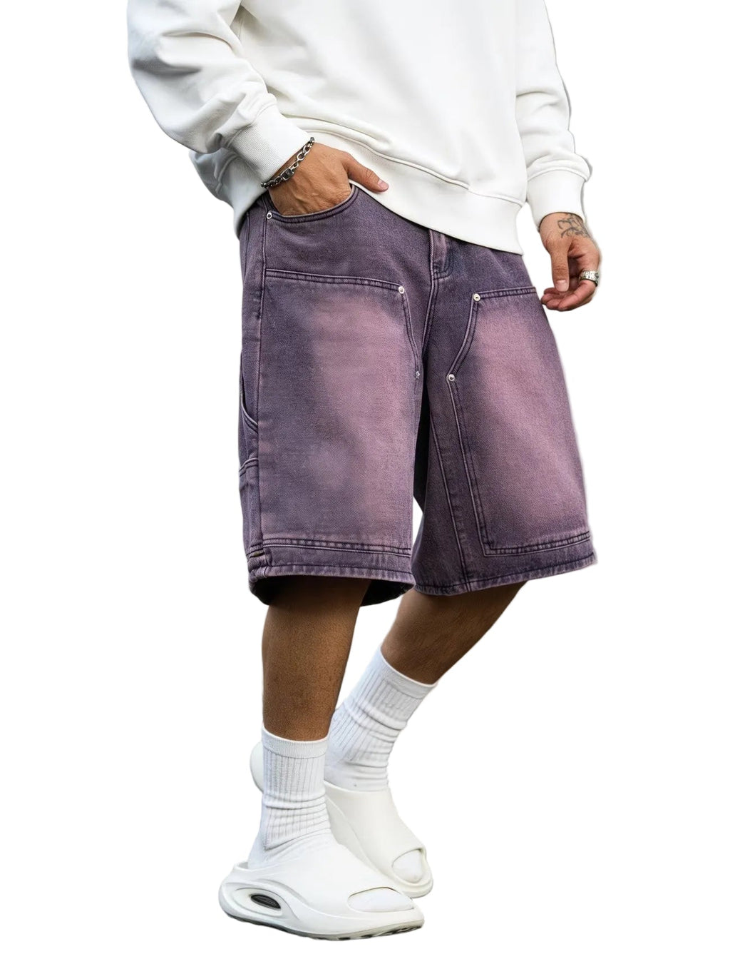 Shorts Multi-Tasche con Finitura Sfumata vista frontale