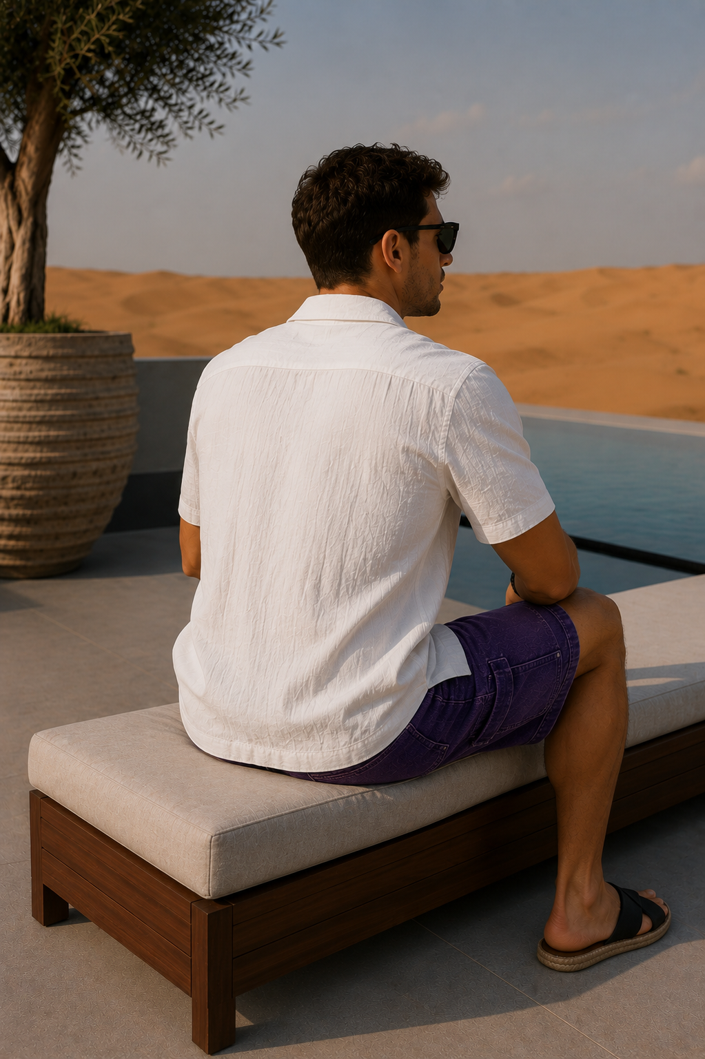 Multi-pocket shorts met ombré-afwerking