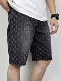 Shorts a Gamba Dritta con Motivo Testurizzato vista laterale