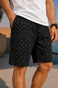 Shorts met rechte pijpen en textuurpatroon