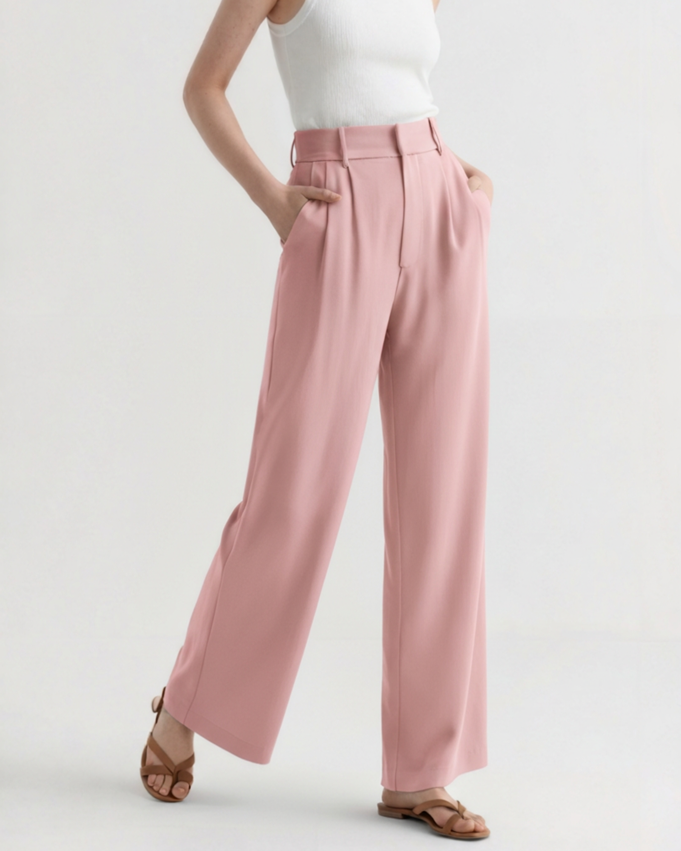 Valentina | Pantaloni Donna a Gamba Larga, Pantaloni Sartoriali a Vita Alta Old Money