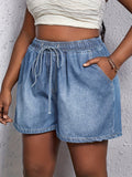 Shorts ad Alta Vita con Vita Arricciata vista laterale